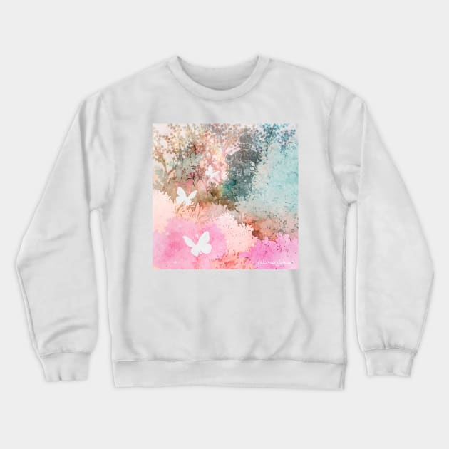 Cotton Candy Forest Butterfly Shrine Crewneck Sweatshirt by venglehart